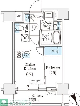 ベルファース八丁堀Westの物件間取画像